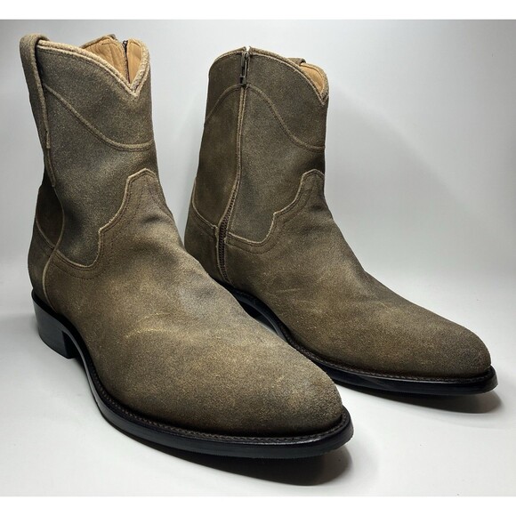 Tecovas The Dean Men’s Zip Up Cowboy Boots Brown Suede Sz 12.5 D main image 10